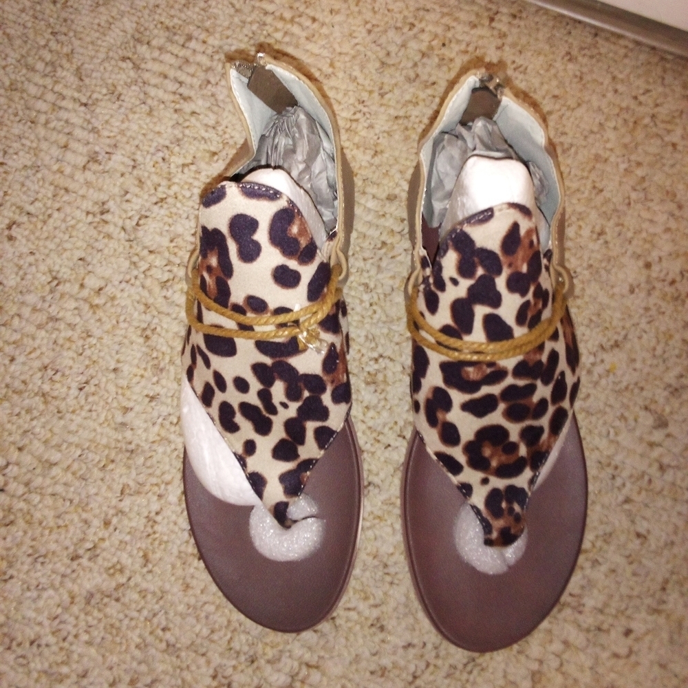 NWOT leopard print gladiator sandals unbranded size 40 - Picture 2 of 7